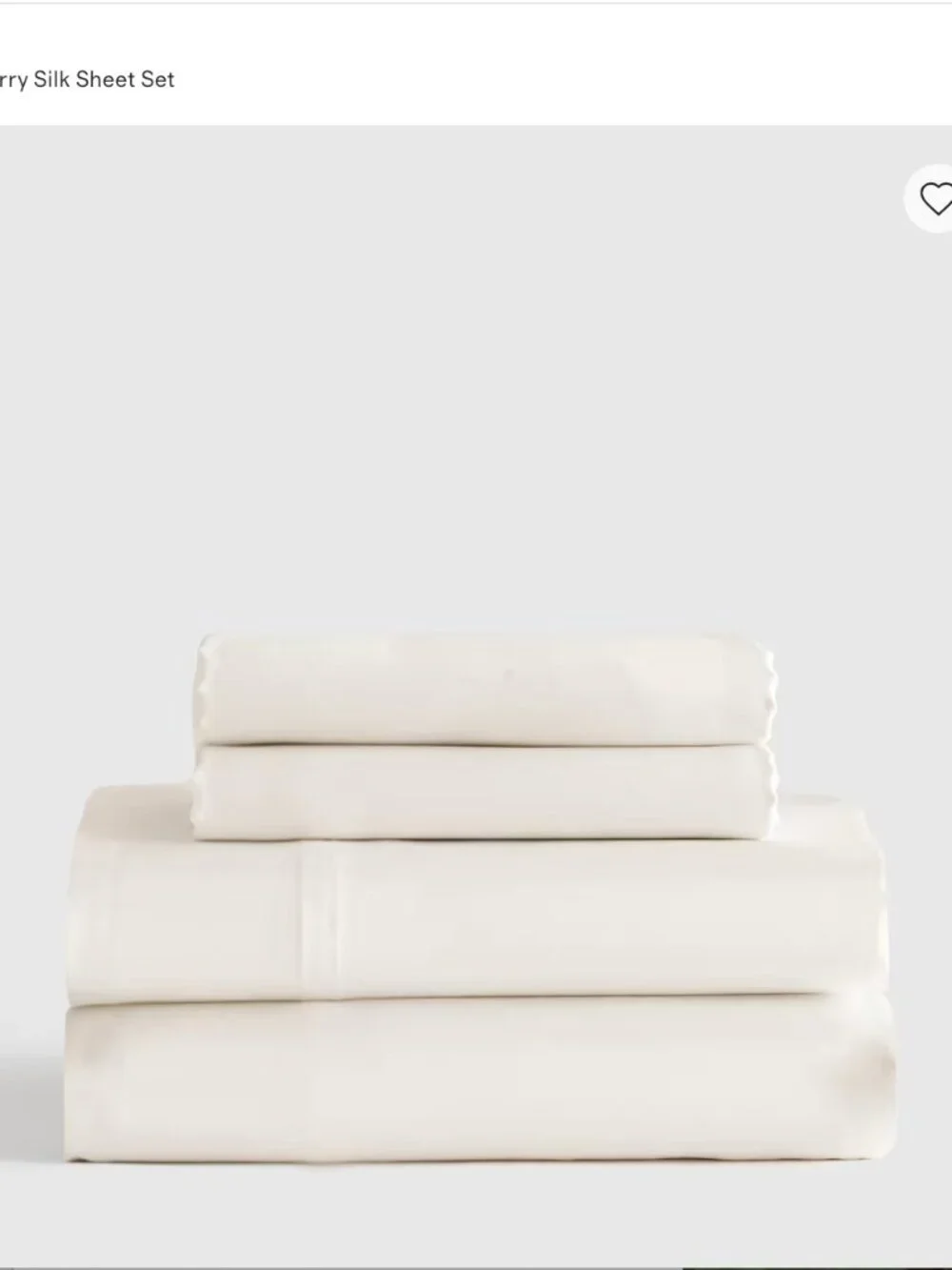 Quince Ivory Mulberry Silk Flat Sheet & Fitted Sheet Only
